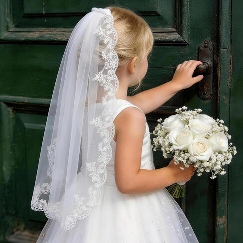 Vividsun Girl First Communion Veil Headwear For Communion, Church Baptism Dress Up in Saudi Arabia
