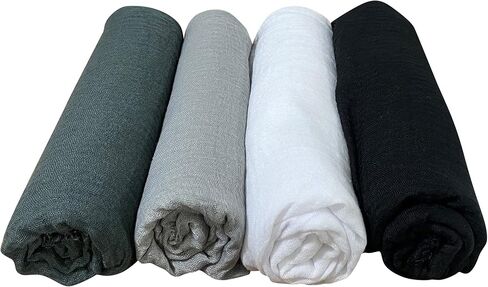 MANSHU 4PCS Women Soft Cotton Scarf Shawl Long, Wrap, Big Head Scarf B. in Kuwait