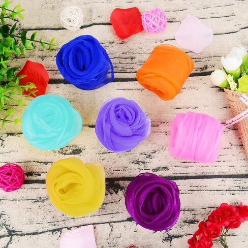 Zhanmai 36 Pcs Dance Scarves for Children, Music Scarve Juggling Scarf Props Magic Silky Scarves, 24 x 24in in Kuwait