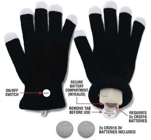 Black Light Show LED Gloves with Color Changing Light Up Fingertips, Flashing Sensory Toys for Autism, Cool Party Gifts for Kids Teens Adults in Kuwait