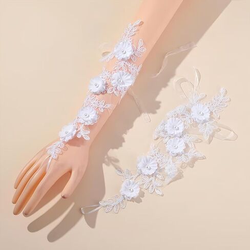 2 Pcs First Communion Veil and Gloves Set for Girls 1st Holy Communion Accessories for Kids Wedding Party Costume in Saudi Arabia