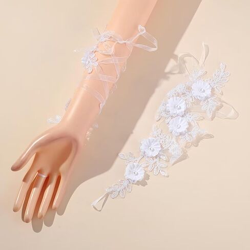 2 Pcs First Communion Veil and Gloves Set for Girls 1st Holy Communion Accessories for Kids Wedding Party Costume in Saudi Arabia