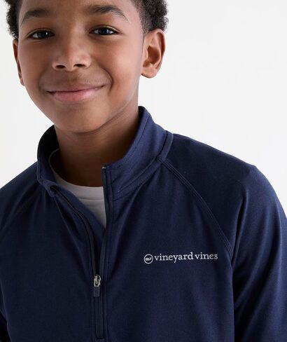 vineyard vines Boys' Boys Island Time Raglan Quarter Zip in Saudi Arabia