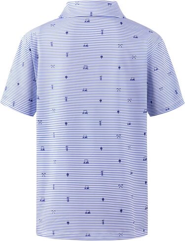 G Gradual Boys Golf Shirts Performance Short Sleeve Print Polo Collared Lightweight Soft Youth Kids Shirt for Dress Casual in Kuwait