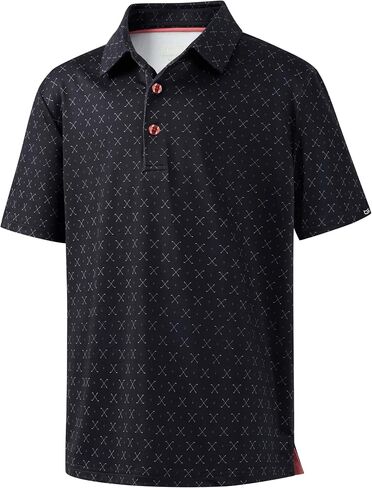 G Gradual Boys Golf Shirts Performance Short Sleeve Print Polo Collared Lightweight Soft Youth Kids Shirt for Dress Casual in Kuwait