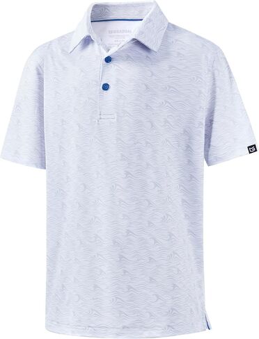 G Gradual Boys Golf Shirts Performance Short Sleeve Print Polo Collared Lightweight Soft Youth Kids Shirt for Dress Casual in Kuwait