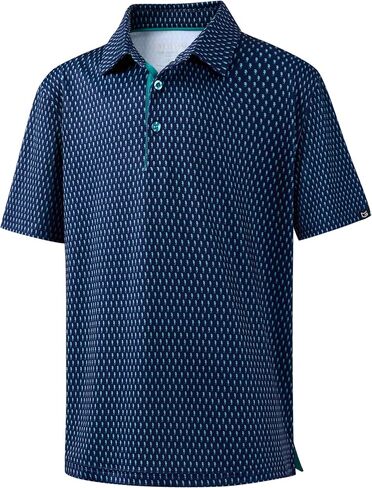 G Gradual Boys Golf Shirts Performance Short Sleeve Print Polo Collared Lightweight Soft Youth Kids Shirt for Dress Casual in Kuwait