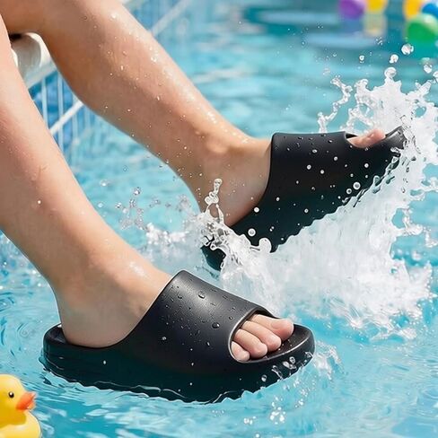 Kids Cloud Slides Pillow Slippers for Boys Girls,Non-Slip Shower Shoes for Indoor Outdoor,Bathroom Pool Sandals Summer Beach Lightweight Comfort Thick Sole Slipper in Kuwait