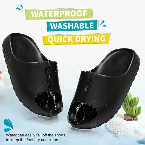 Kids Cloud Slides Pillow Slippers for Boys Girls,Non-Slip Shower Shoes for Indoor Outdoor,Bathroom Pool Sandals Summer Beach Lightweight Comfort Thick Sole Slipper in Kuwait
