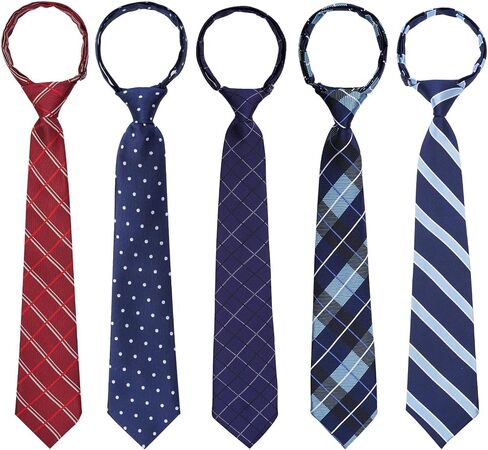Sucrain 5pcs Boy's Necktie Pre-tied Adjustable Neck Strap Tie for Graduation School Uniforms Wedding Cosplay in Kuwait