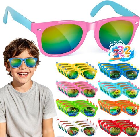 Kids Sunglasses Bulk Party Favors - Boys Girl Glasses for Kid Age 3-8 with Polarized UV 400 Protection, Goodie Bags Stuffers for Kid Birthday Classroom Summer Party Supplies Gifts - 24 Pack in Kuwait