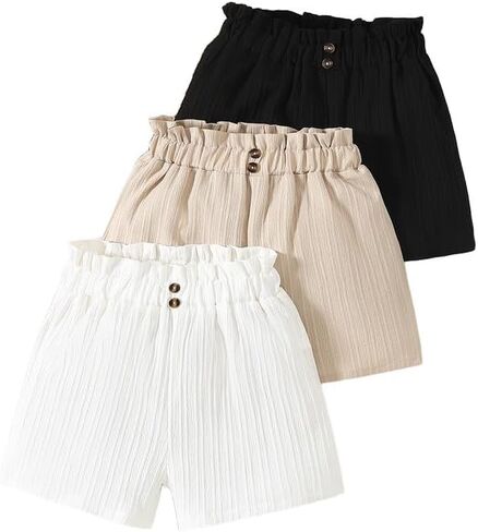 3 Pack Girls Shorts Summer Casual Elastic Waist Shorts in Saudi Arabia