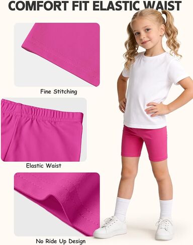 Girls Bike Shorts 6 Pack Toddler Biker Shorts Soft Stretchy Cartwheel Undershorts for Under Dresses and Dance in Kuwait