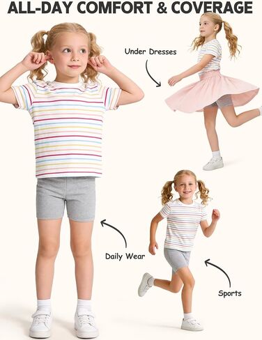 Girls Bike Shorts 6 Pack Toddler Biker Shorts Soft Stretchy Cartwheel Undershorts for Under Dresses and Dance in Kuwait