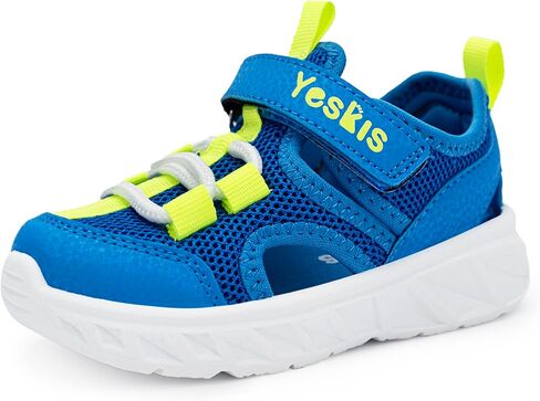 YESKIS Toddler Boys Girls Sport Sandals Outdoor Athletic Hiking Running Tennis Barefoot Shoes Lightweight Closed Toe Adjustable Strap for Toddler and Little Kids in Saudi Arabia