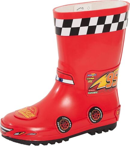 أحذية المطر من Disney Cars 3D Lighting McQueen أحذية مطاطية للأولاد باللون الأحمر in Kuwait