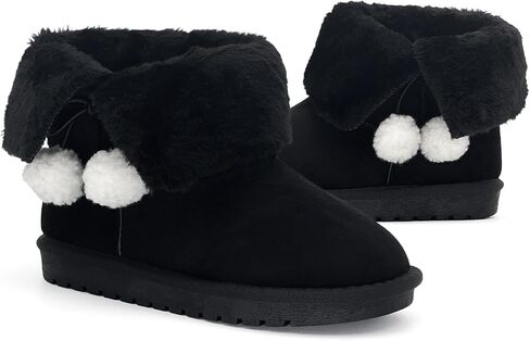 sharllen Girls Winter Boots Warm Toddler Snow Boots Cozy Fuzzy Kids Ankle Boots Boys Outdoor Fashion Booties Shoes for Little Big Kid in Saudi Arabia