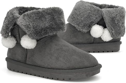 sharllen Girls Winter Boots Warm Toddler Snow Boots Cozy Fuzzy Kids Ankle Boots Boys Outdoor Fashion Booties Shoes for Little Big Kid in Saudi Arabia