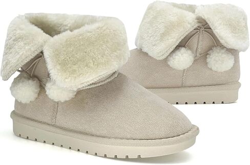 sharllen Girls Winter Boots Warm Toddler Snow Boots Cozy Fuzzy Kids Ankle Boots Boys Outdoor Fashion Booties Shoes for Little Big Kid in Saudi Arabia