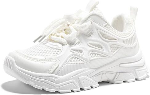 Haloumoning Girls Sneakers Kids Lace Up Slip Resistant Lightweight Outdoor Trekking Walking Running Shoes (Little/Big Kids) in Kuwait
