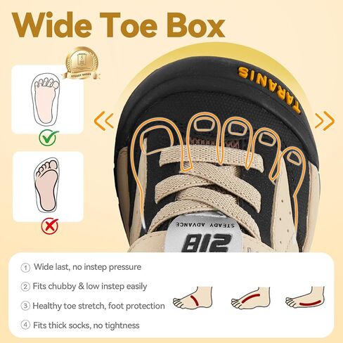 TARANIS Toddler Outdoor Hiking Shoes Toe Protection and Arch Support, Wide Toe Box Non-Slip Walking Shoes for Boys Girls Sneakers in Saudi Arabia