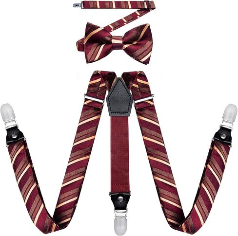DiBanGu Suspenders for Boys Bow Tie Set Adjustable Y Back Toddler Suspenders for Wedding Graduation in Kuwait