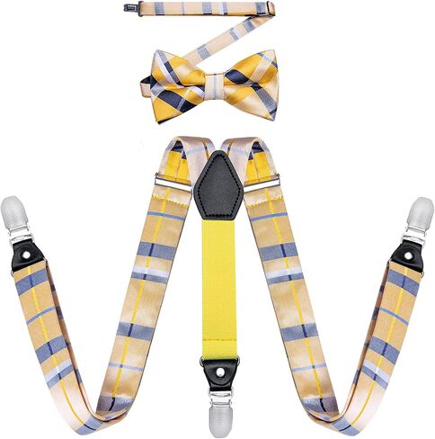 DiBanGu Suspenders for Boys Bow Tie Set Adjustable Y Back Toddler Suspenders for Wedding Graduation in Kuwait