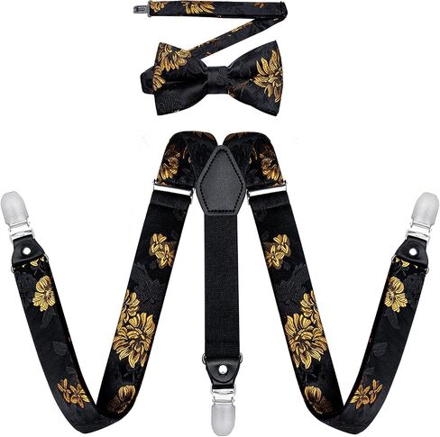 DiBanGu Suspenders for Boys Bow Tie Set Adjustable Y Back Toddler Suspenders for Wedding Graduation in Kuwait