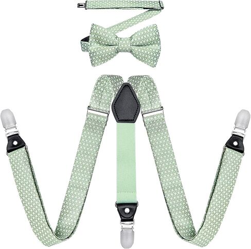 DiBanGu Suspenders for Boys Bow Tie Set Adjustable Y Back Toddler Suspenders for Wedding Graduation in Kuwait