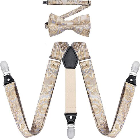 DiBanGu Suspenders for Boys Bow Tie Set Adjustable Y Back Toddler Suspenders for Wedding Graduation in Kuwait