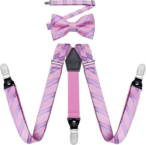 DiBanGu Suspenders for Boys Bow Tie Set Adjustable Y Back Toddler Suspenders for Wedding Graduation in Kuwait