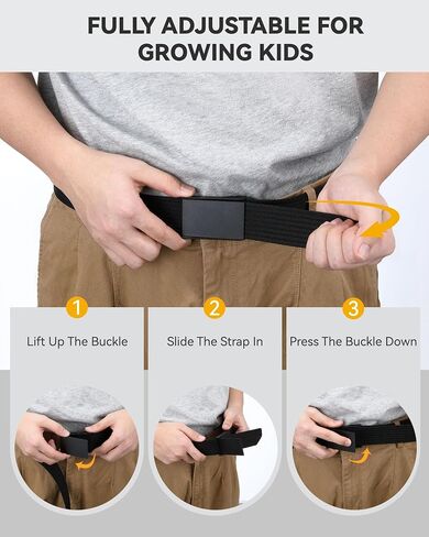 CHAOREN Boys Belt For Kids - 1 1/4'' Adjustable Youth Web Belt - Kids Belts for Golf and Baseball in Kuwait