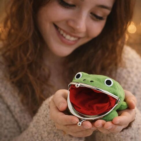 Frog purse Animal frog wallet - Frog coin purse Funny coin purse +1 Lucky coin - Coin puerse for boys in Saudi Arabia