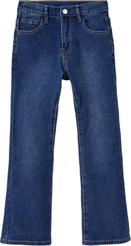 PATPAT Girls Bootcut Jeans 5-14 Years, Stretch Denim Pants with Mid-Rise Elastic Waist in Kuwait