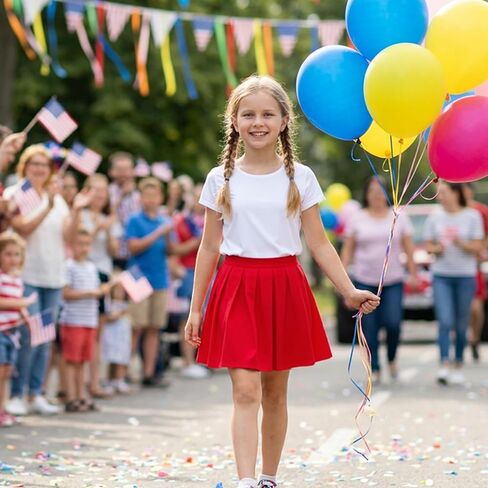 Magic Park 4-14Y Girls Pleated Skirt Kids Athletic Tennis Skorts High Waisted Skirt with Short Summer Clothes in Kuwait