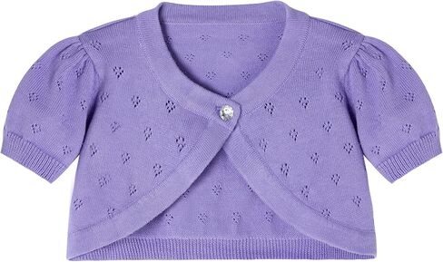 Girls Cardigan Bolero Shrug Top Sweater Short Sleeve Crochet Knitted in Kuwait