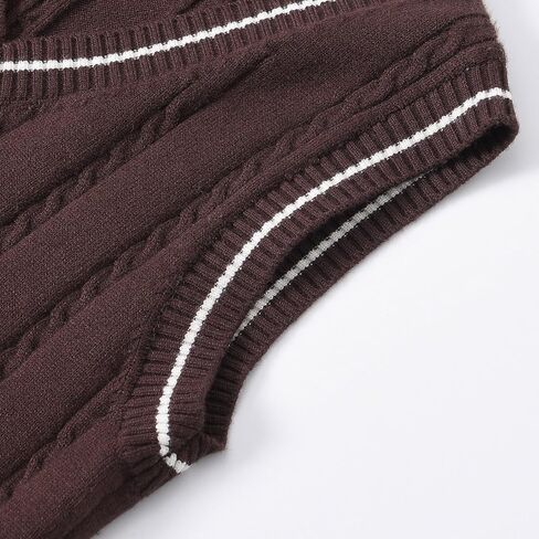 Boys and Toddler's V-Neck Cable Knit Sweater Vest Kids Girls Sleeveless Pullover School Uniform Sweater Vest Fall Clothes in Kuwait