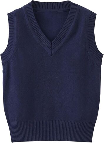 Boys Sweater Vest 100% Cotton School Uniform Vests for Girls Boy Toddler Kids Knit Fall Winter Clothes in Kuwait