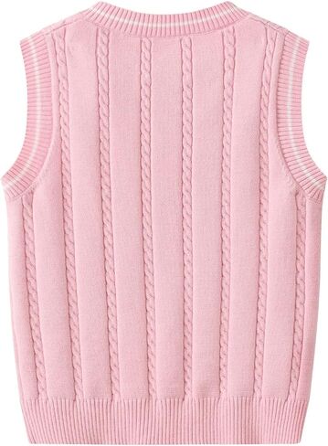 JOFOW Kids Vest Boys Sweater Vest Knit V-Neck Knitted Stripe Knitted Tank Top in Saudi Arabia