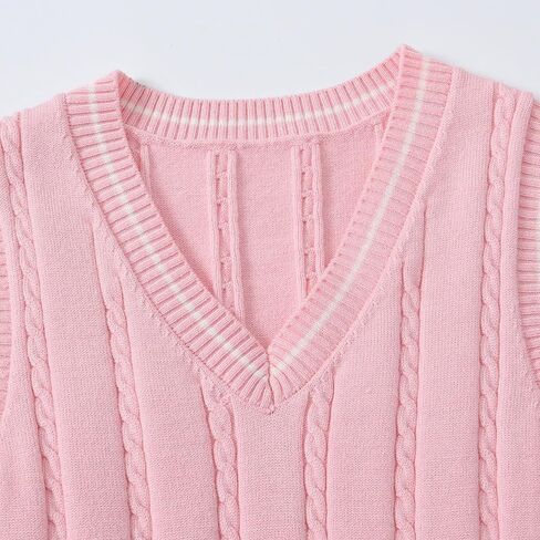 JOFOW Kids Vest Boys Sweater Vest Knit V-Neck Knitted Stripe Knitted Tank Top in Saudi Arabia