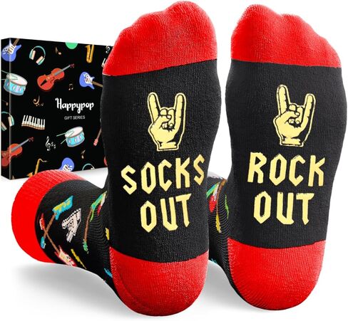 HAPPYPOP Rock and Roll Gifts for Men Women - Funny Punk Rock Gifts Rock Socks for Rock Lovers, Music Gifts for Teens Music Lovers in Saudi Arabia