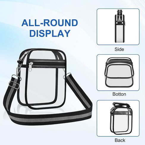 Clear Bag for Stadium Events Clear Handbag Crossbody Purse for Men Women Messenger Bag for Concerts Sports Festivals in Saudi Arabia