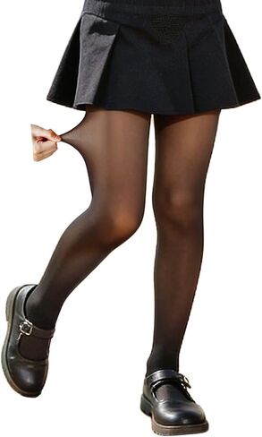 VINICUNCA Girls Fake Translucent Tights, School Uniform Leggings Under Dress Dance Stockings for Kids in Kuwait