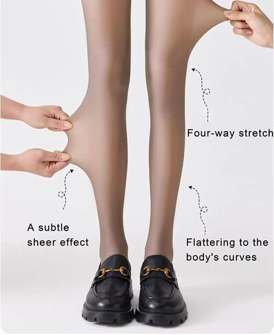 VINICUNCA Girls Fake Translucent Tights, School Uniform Leggings Under Dress Dance Stockings for Kids in Kuwait