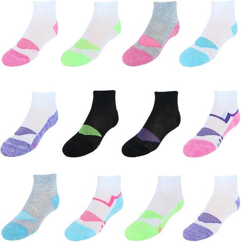 Hanes Girls' Socks, Cool Comfort Moisture-wicking Socks, Ankle & No Show, Ez Sort, Multi Pack in Kuwait