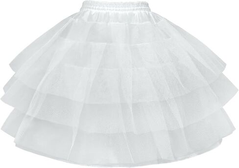 Girls Tulle Petticoat Underskirt for Dresses, Elastic Waist 3-Layer Tulle Crinoline Slip for Party, Wedding, Pageant & Dress Up in Saudi Arabia