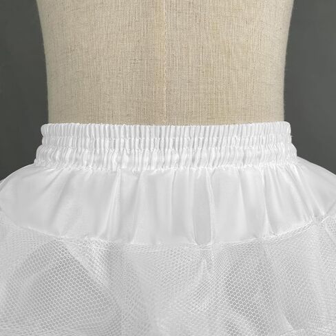Girls 3 Layers Tulle Petticoat Crinoline Underskirt Slips Fluffy Hoopless Kids Petticoat for Wedding Flower Girl Party Dress in Saudi Arabia