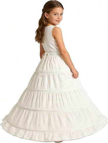ABAO SISTER Girls Hoop Petticoat Cotton Crinoline Slip Underskirt for Flower Girl Dress in Kuwait