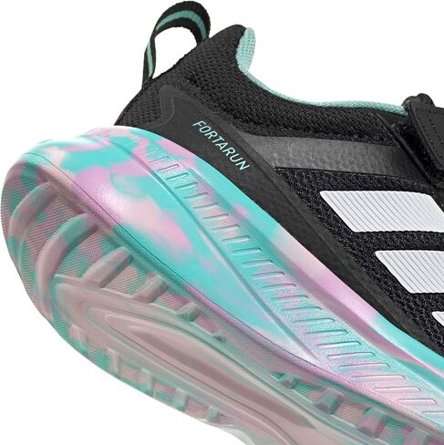 adidas Unisex-Kids Fortarun 4.0, Black/Clear Pink/Flash Aqua, 13 in Kuwait
