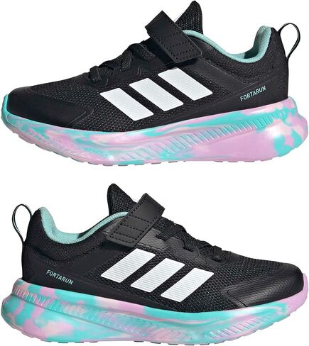 adidas Unisex-Kids Fortarun 4.0, Black/Clear Pink/Flash Aqua, 12 in Kuwait